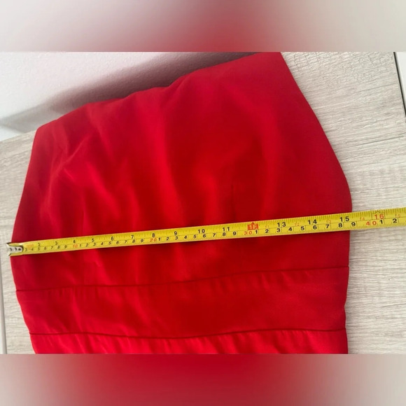 Jill Jill Stuart Red Ruffle Crossback Gown Crepe Red Evening Formal NWT Size 8 - Picture 8 of 11